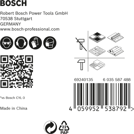 Conjunto de 5 brocas Bosch EXPERT HEX-9 MultiConstruction.
